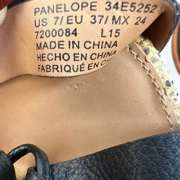 Calvin Klein Penelope Black Leather Strappy Lace-Up Block Heel Sandals 7 - Picture 9 of 14